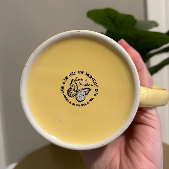 Large Oversized Yellow Mosaic Butterfly Mug - Picture 3 of 4